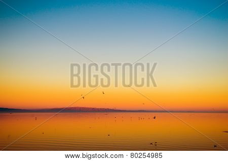 California Lake Sunset