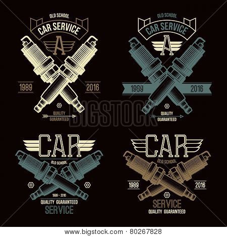 Car Service Spark-plug Emblems