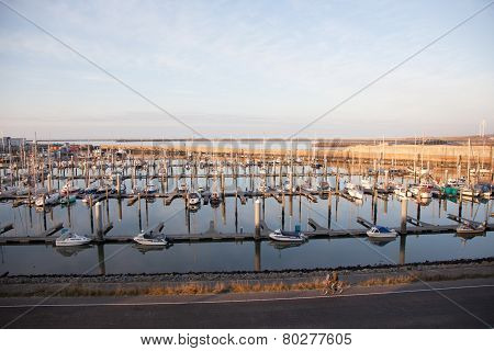 Harbour With Yachts At Ijmuiden In The Netherlands