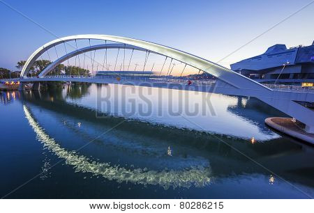 Lyon City Near Confluence District With Rhone River