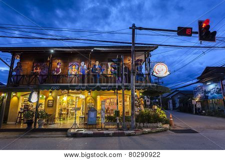 Walking Street in Pai, Mea Hong Son, Thailand