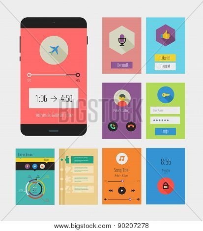 Flat Ui Or Ux Mobile Apps Kit