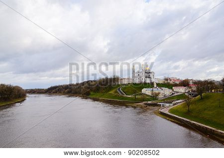 Holy Dormition Cathedral On Uspenskaya Hill Above Zapadnaya Dvina