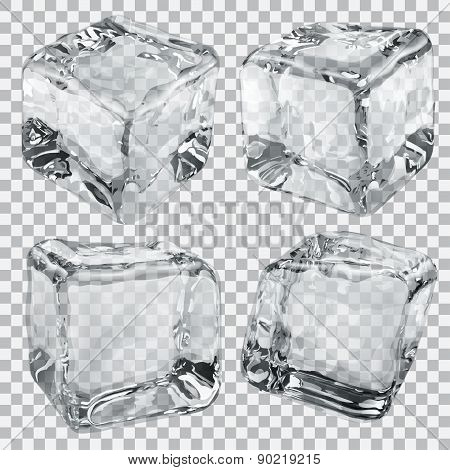 Transparent Gray Ice Cubes