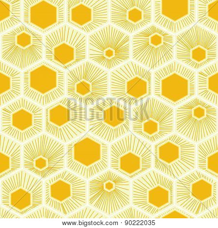 Vector Honeycomb Pattern Yellow