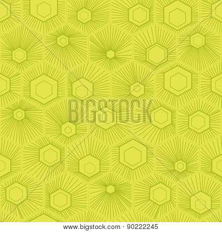 Vector Honeycomb Pattern Green