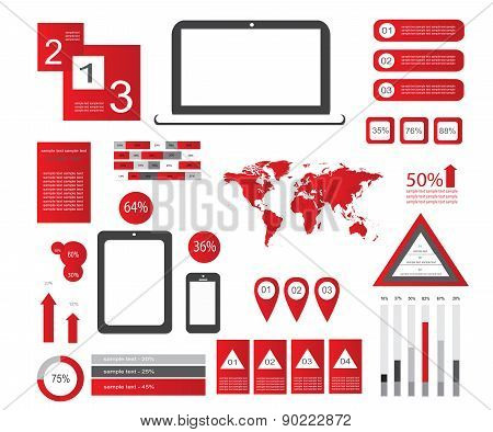 Infographic Elements Red