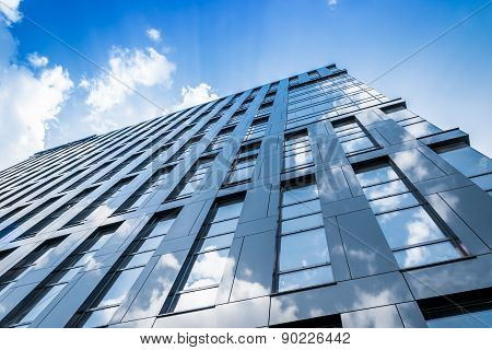 Modern Blue Glass Wall Of Skyscraper