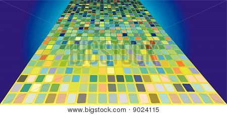 Abstract Perspective Green Mozaic Road