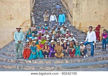 People Visit The Famous Amer Fort