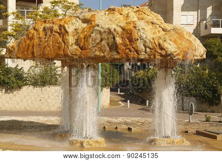 Unique water fountain in Beer Sheba, Israel.