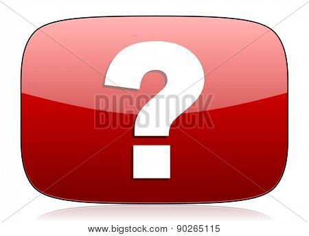 question mark red glossy web icon