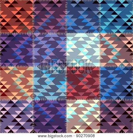 Patchwork with triagles ornament.