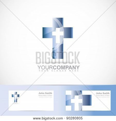 Blue Cross 3D Metal Logo