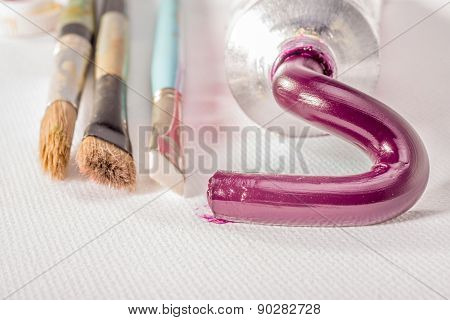 Magenta Oil Paint From Tube