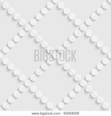 Seamless Circle and Diagonal Stripe Pattern. Vector Soft Background. Regular White Texture