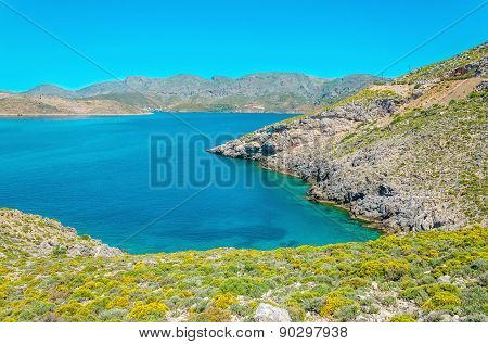 Peaceful azure sea bay, Greece