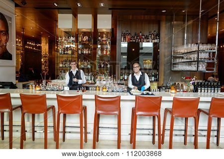 SINGAPORE - NOVEMBER 08, 2015: interior of The Shoppes at Marina Bay Sands. The Shoppes at Marina Bay Sands is one of Singapore's largest luxury shopping malls