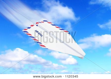 Papier-Flugzeug-Luftpost-Konzept