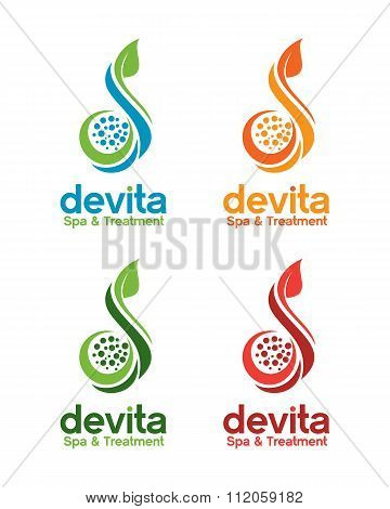 Set Of Vector Logo Elements. Wellness, Yoga, Spa, Health And Cosmetics Emblem Collection.