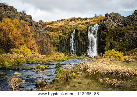 Beautiful waterfall with river