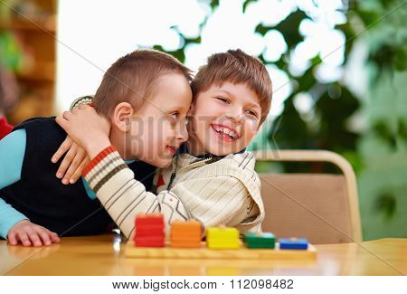 Happy Kids With Disabilities In Preschool