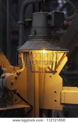 industrial night lamp closeup