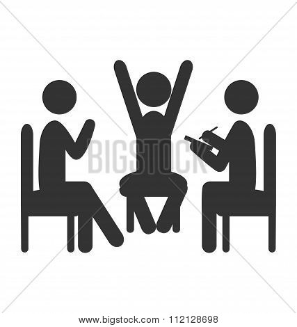 Flat office training icon isolated on white