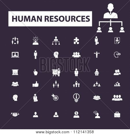 human resources icons, human resources concept, business human resources , management icons, signs vector concept set for infographics, mobile, website, application
