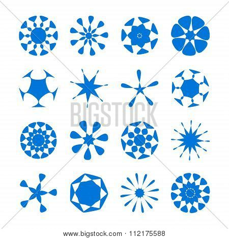 Set of vector round design elements.