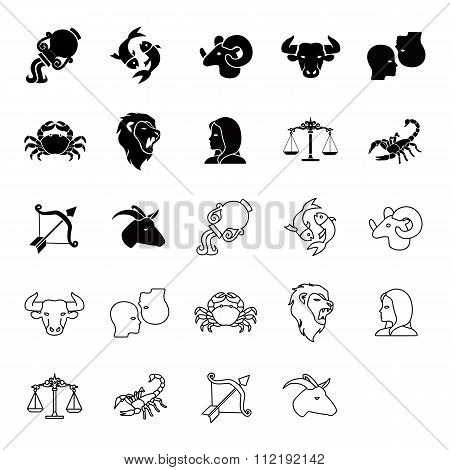 Zodiac and Horoscope vector icons