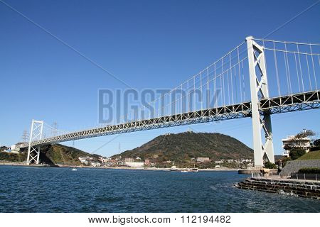 Kammon strait bridge between Shimonoseki and Moji in Japan