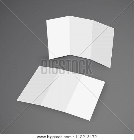 white mockup broshure 3d with shadow