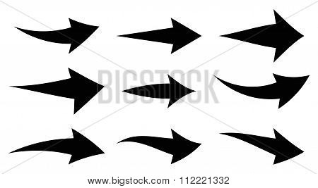 Icon Set Illustration Arrow Black