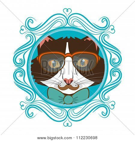 Hispter funny animal cartoon