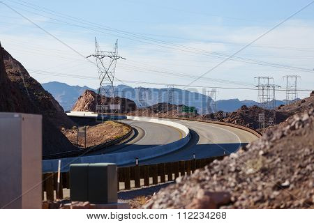 Asphalt road in the bend