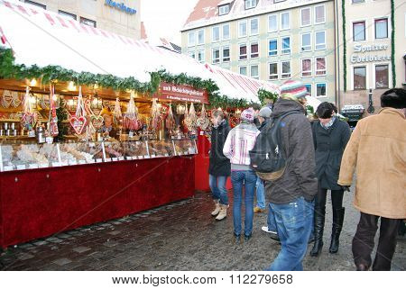 Nürnberg, Germany - December 19: Unidentified People In Traditional Christmas Fair In Nürnberg Princ