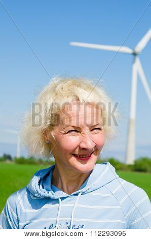 Portrait   Woman On The Background Of Wind-driven