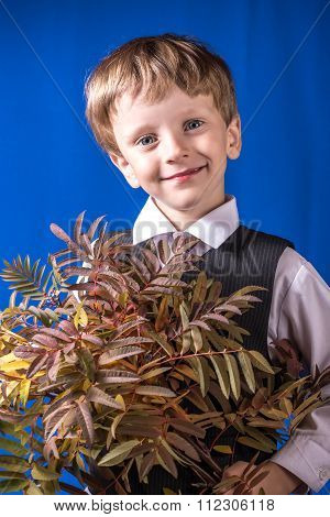 Portrait Of The Boy Of The Blonde With Blue Eyes