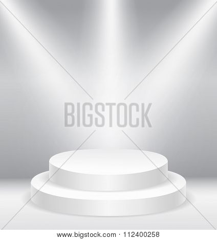 Illuminated round stage podium