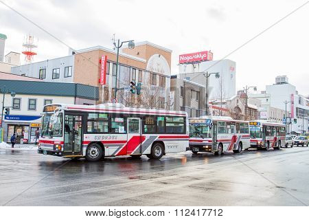 Bus at Otaru railways station