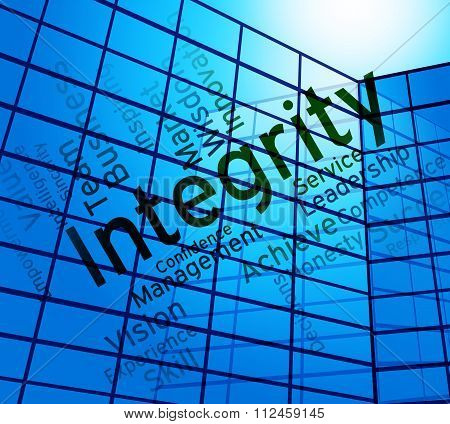 Integrity Words Shows Virtue Text And Honesty
