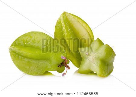 Fresh Star Apple Fruit On White Background