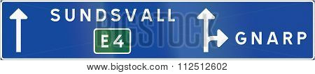 Road Sign Used In Sweden - Lane Assignment Type
