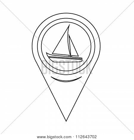 Map Pointer Sailing Boat Icon