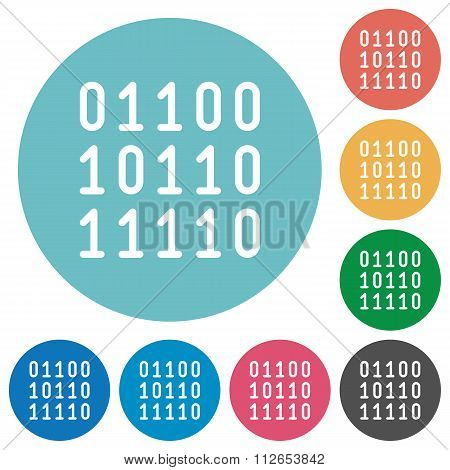 Flat Binary Code Icons