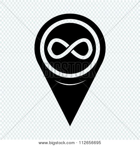 Map Pointer Infinity Symbol Icon