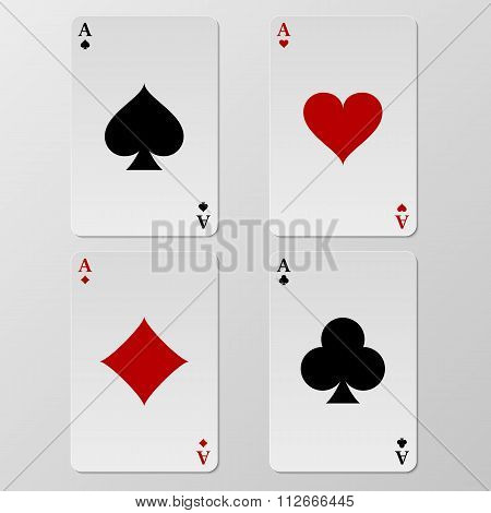 Vector illustration of playing cards aces