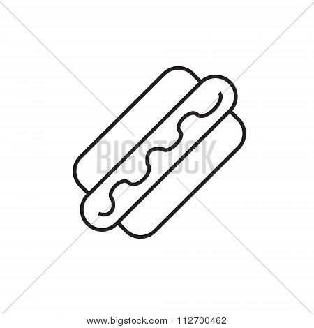 Hot dog line icon. Fast food concept illustration. Line style