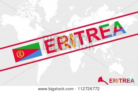 Eritrea Map Flag And Text Illustration